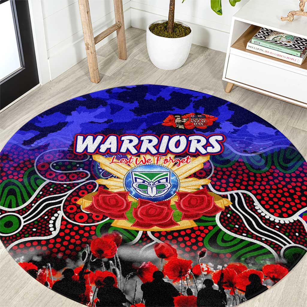 Warriors ANZAC Day Round Carpet Australian Army - Lest We Forget