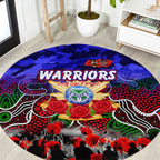Warriors ANZAC Day Round Carpet Australian Army - Lest We Forget