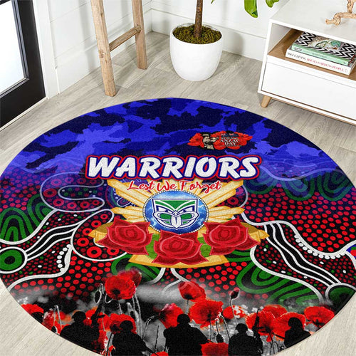 Warriors ANZAC Day Round Carpet Australian Army - Lest We Forget