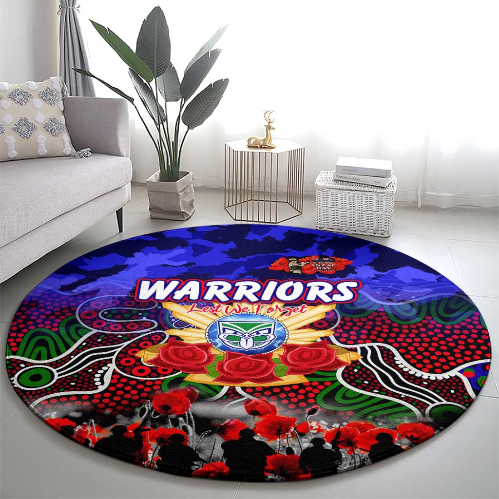 Warriors ANZAC Day Round Carpet Australian Army - Lest We Forget