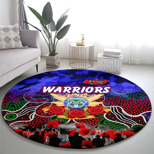 Warriors ANZAC Day Round Carpet Australian Army - Lest We Forget
