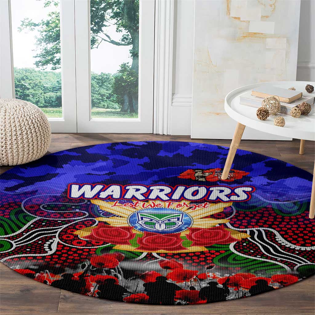 Warriors ANZAC Day Round Carpet Australian Army - Lest We Forget