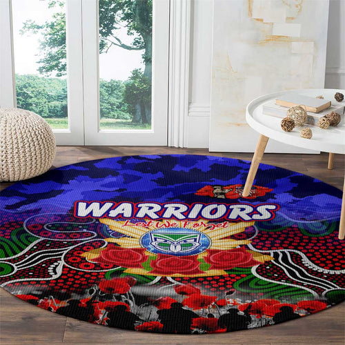 Warriors ANZAC Day Round Carpet Australian Army - Lest We Forget