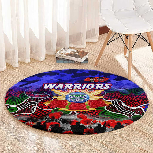 Warriors ANZAC Day Round Carpet Australian Army - Lest We Forget