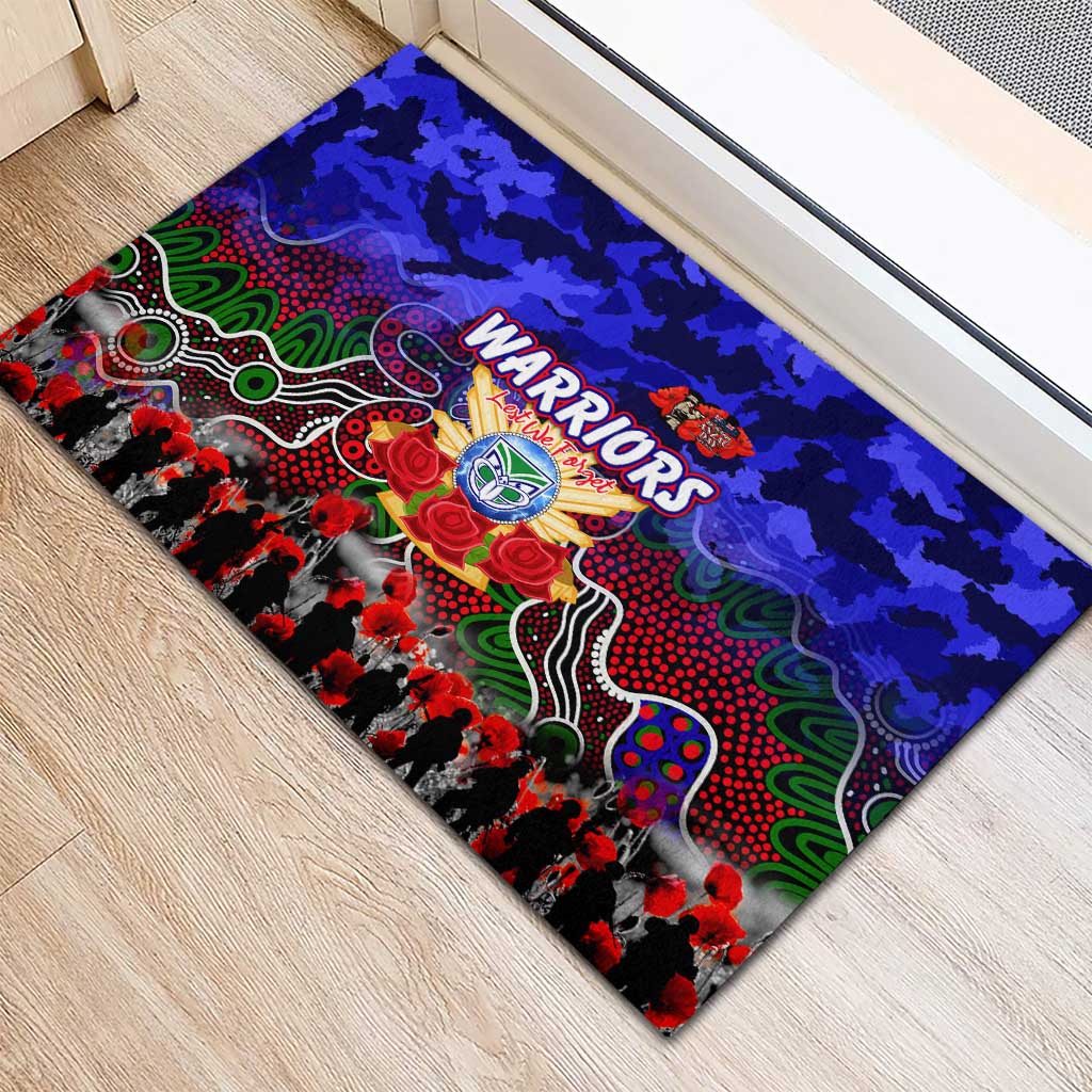 Warriors ANZAC Day Rubber Doormat Australian Army - Lest We Forget