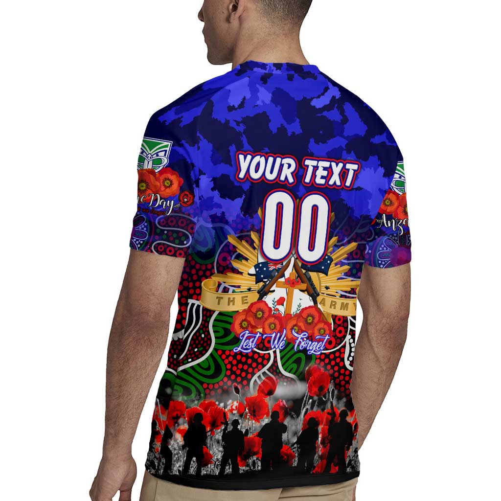Personalized Warriors ANZAC Day Rugby Jersey Australian Army - Lest We Forget