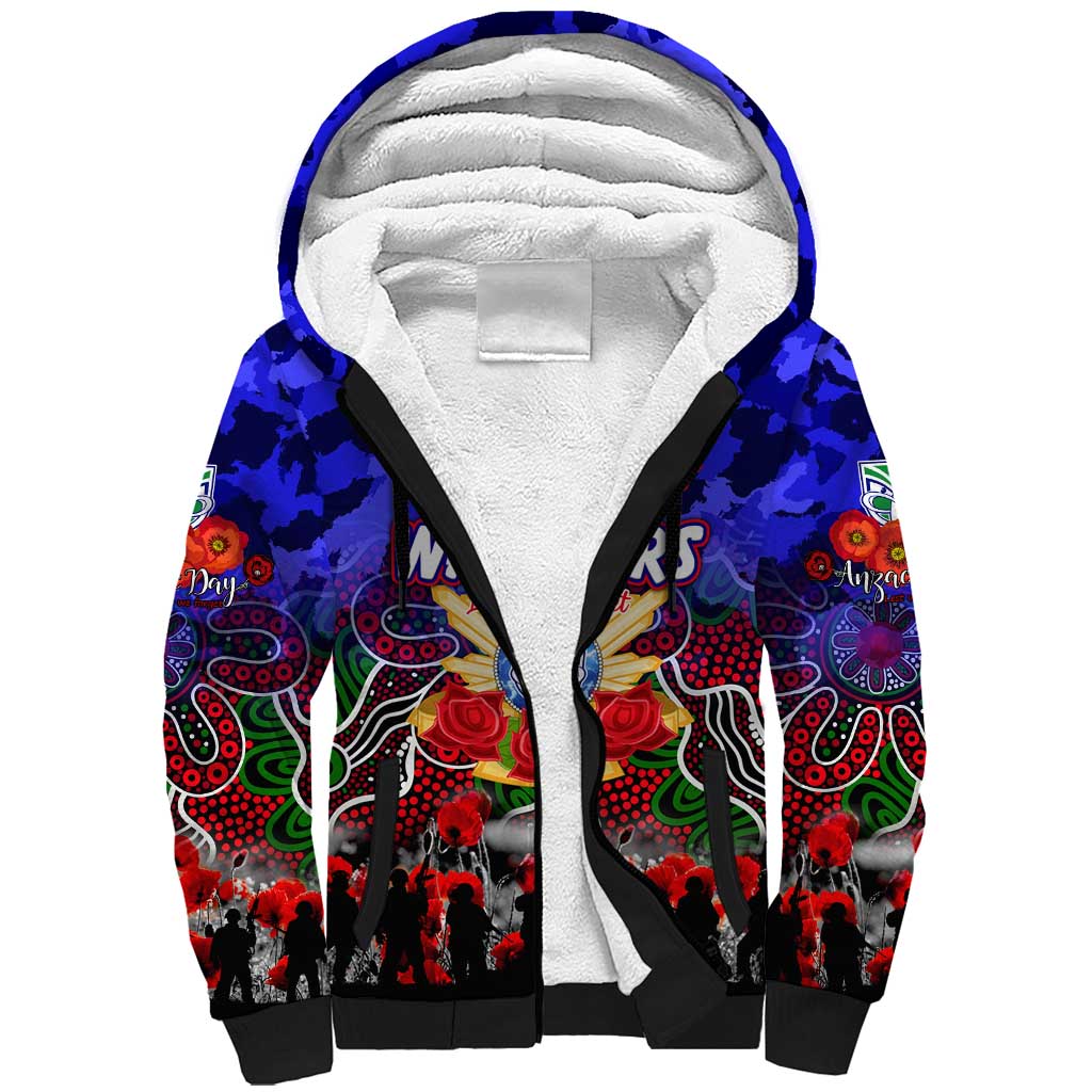 Personalized Warriors ANZAC Day Sherpa Hoodie Australian Army - Lest We Forget