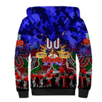 Personalized Warriors ANZAC Day Sherpa Hoodie Australian Army - Lest We Forget