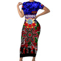 Personalized Warriors ANZAC Day Short Sleeve Bodycon Dress Australian Army - Lest We Forget