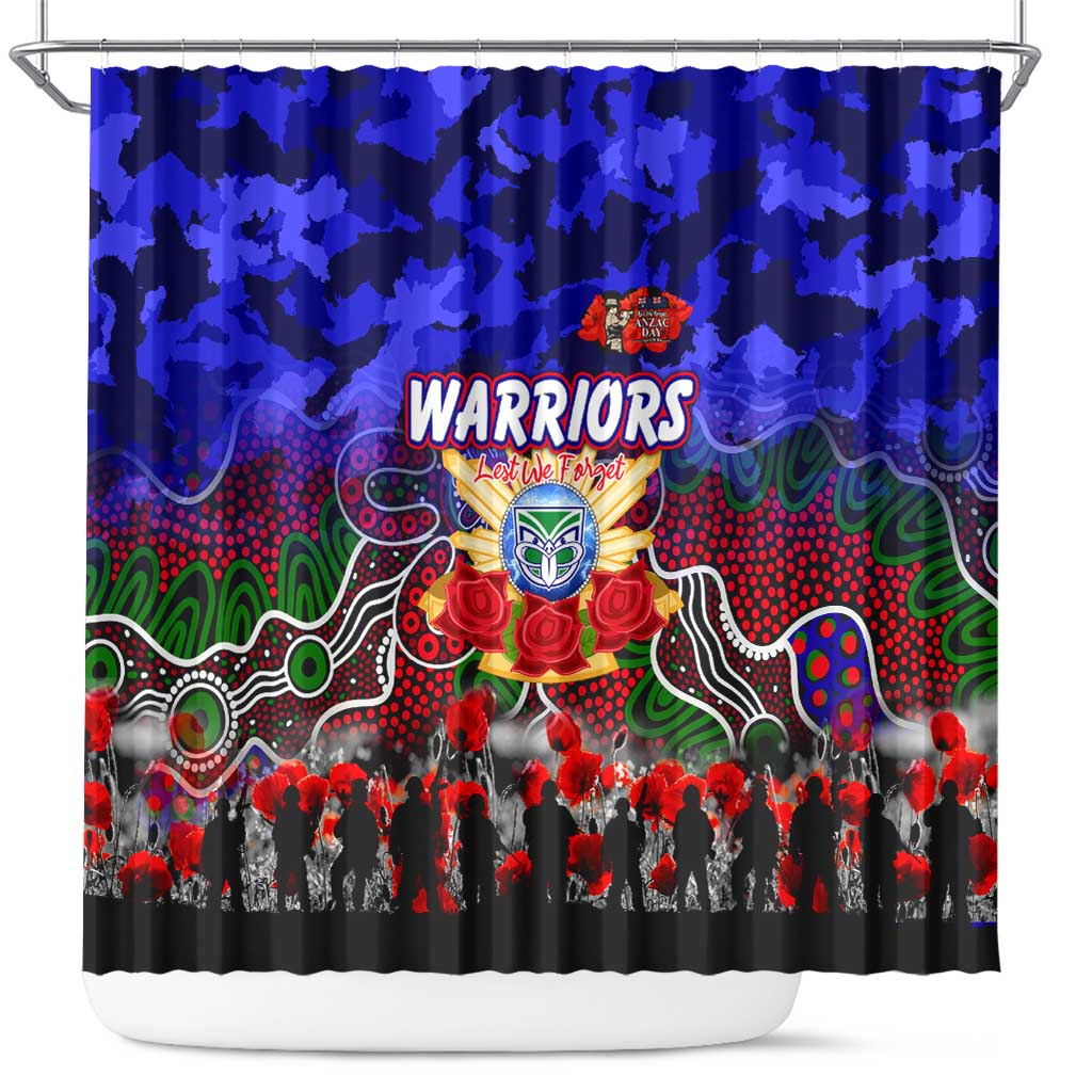 Warriors ANZAC Day Shower Curtain Australian Army - Lest We Forget