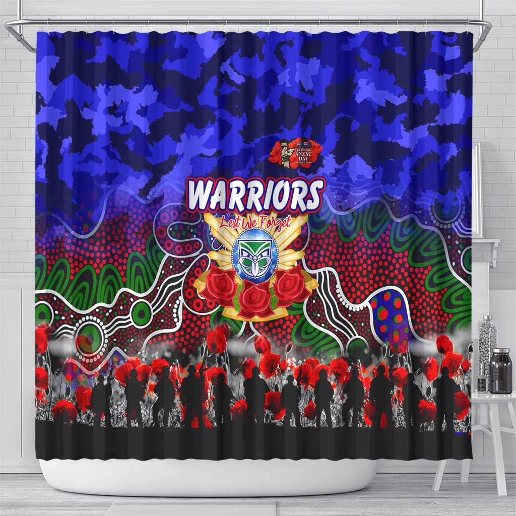 Warriors ANZAC Day Shower Curtain Australian Army - Lest We Forget