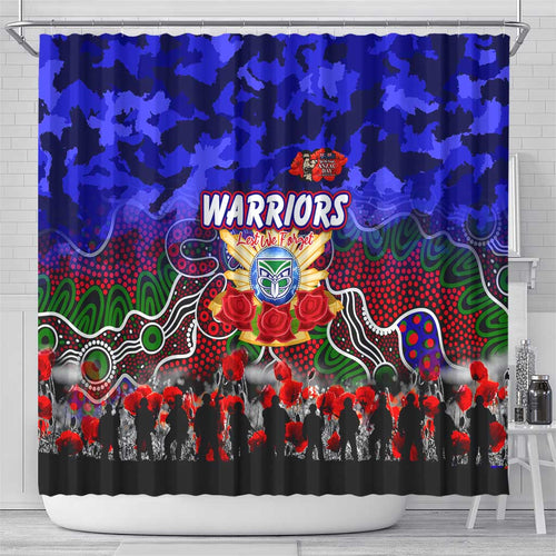 Warriors ANZAC Day Shower Curtain Australian Army - Lest We Forget