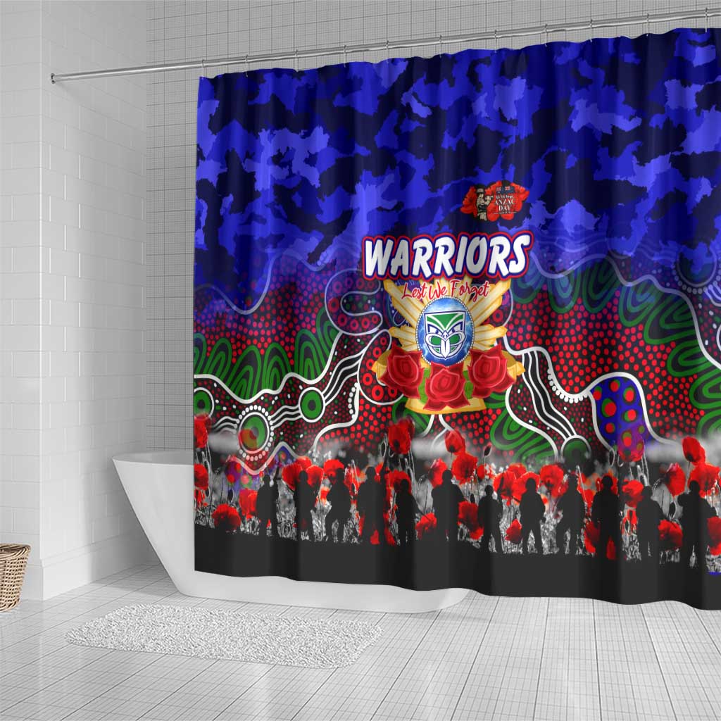 Warriors ANZAC Day Shower Curtain Australian Army - Lest We Forget