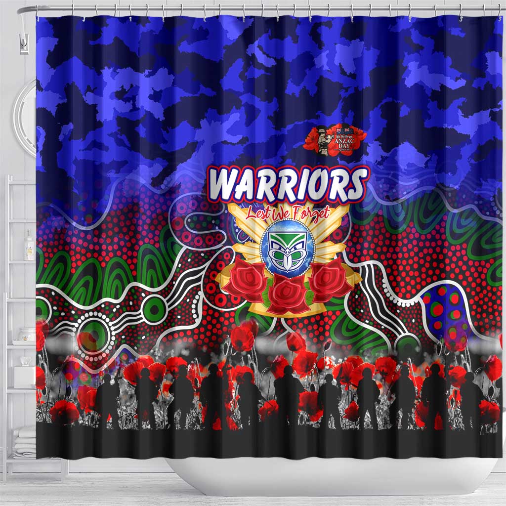 Warriors ANZAC Day Shower Curtain Australian Army - Lest We Forget