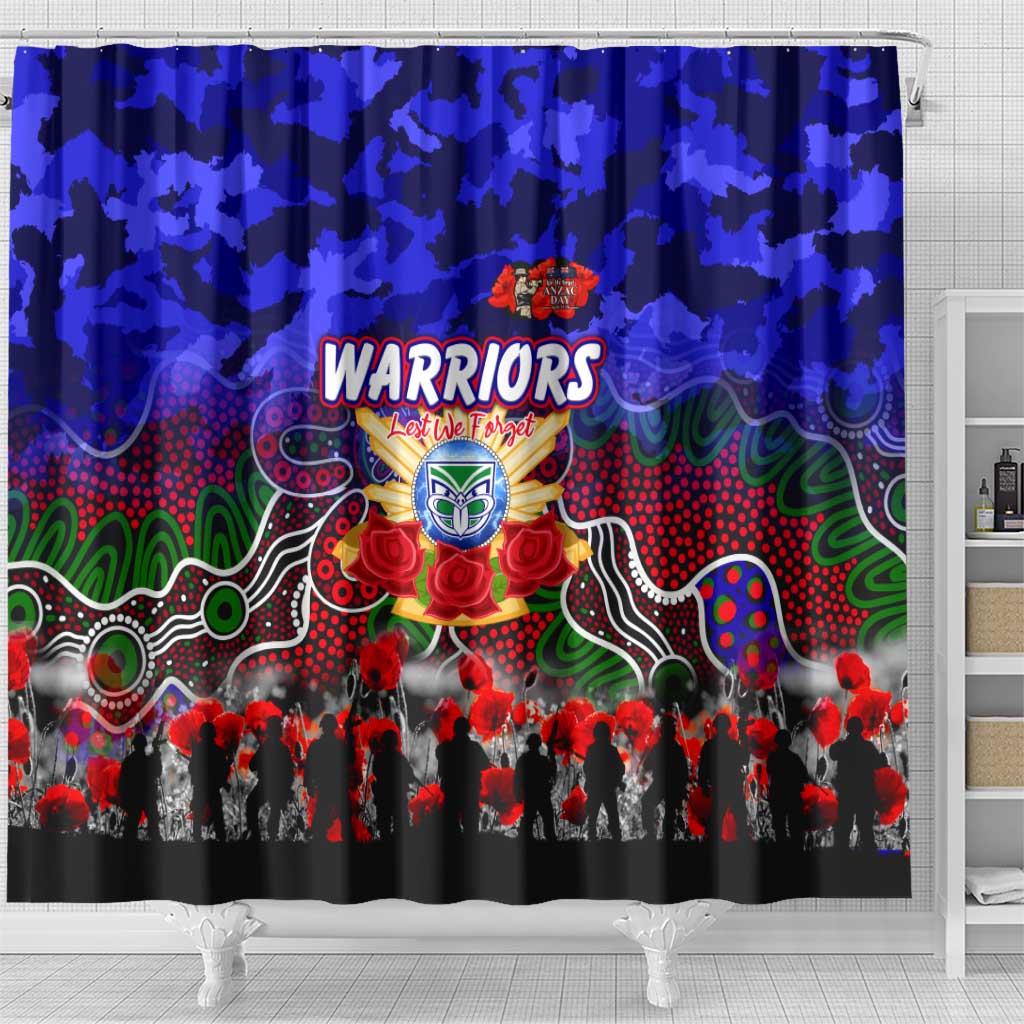 Warriors ANZAC Day Shower Curtain Australian Army - Lest We Forget