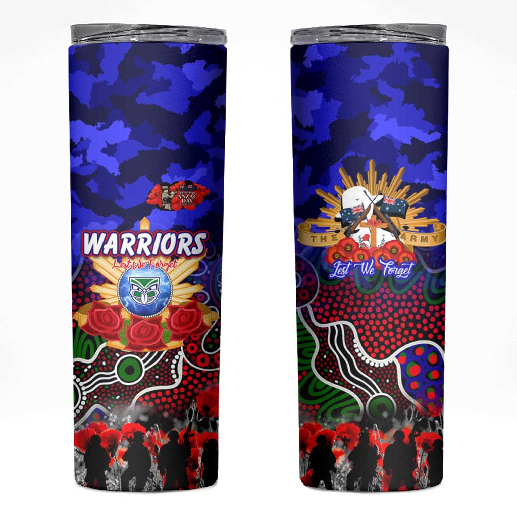 Personalized Warriors ANZAC Day Skinny Tumbler Australian Army - Lest We Forget