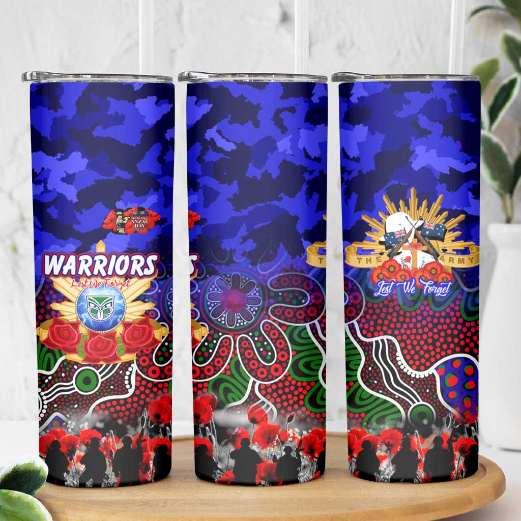 Personalized Warriors ANZAC Day Skinny Tumbler Australian Army - Lest We Forget