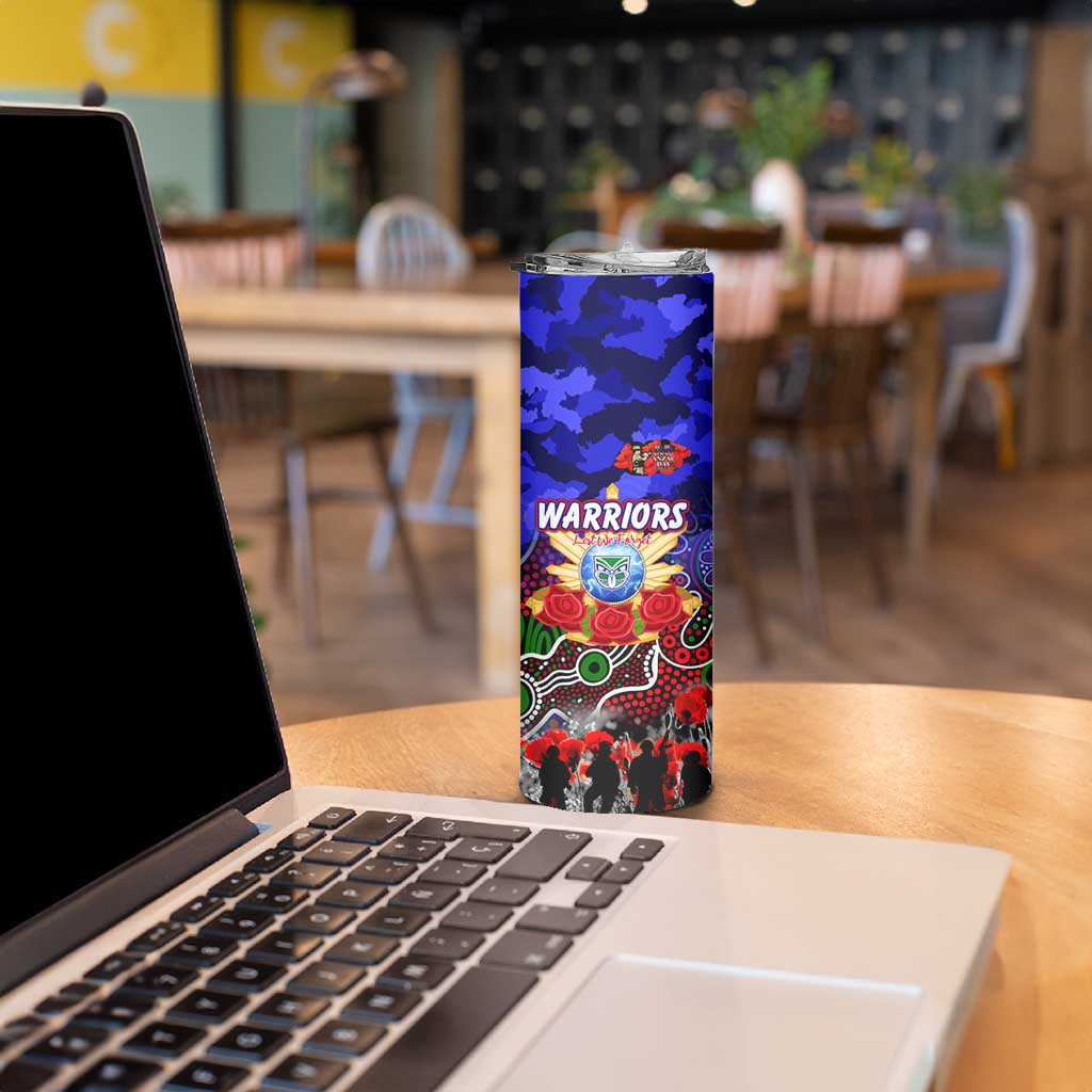 Personalized Warriors ANZAC Day Skinny Tumbler Australian Army - Lest We Forget