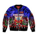 Personalized Warriors ANZAC Day Sleeve Zip Bomber Jacket Australian Army - Lest We Forget