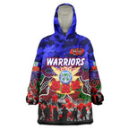 Personalized Warriors ANZAC Day Wearable Blanket Hoodie Australian Army - Lest We Forget