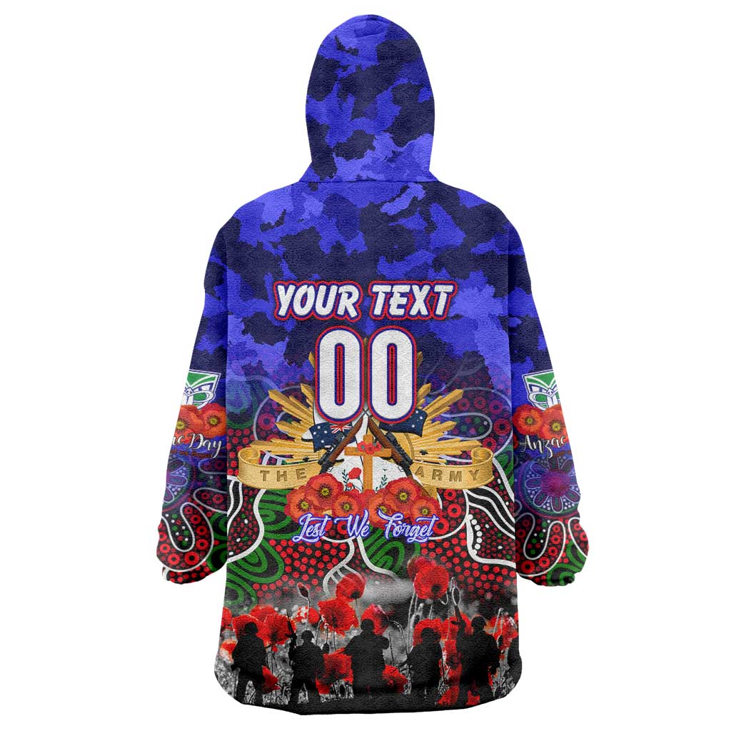 Personalized Warriors ANZAC Day Wearable Blanket Hoodie Australian Army - Lest We Forget
