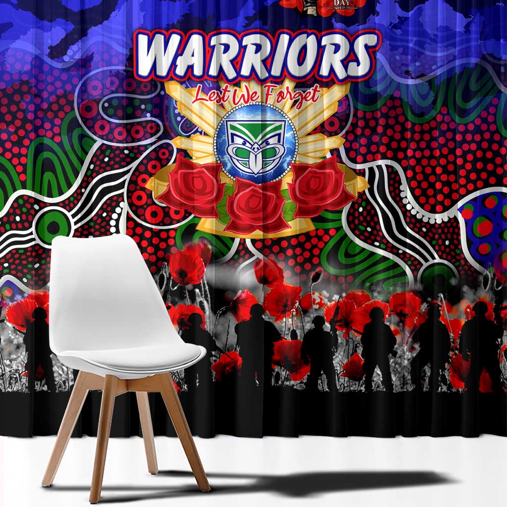Warriors ANZAC Day Window Curtain Australian Army - Lest We Forget