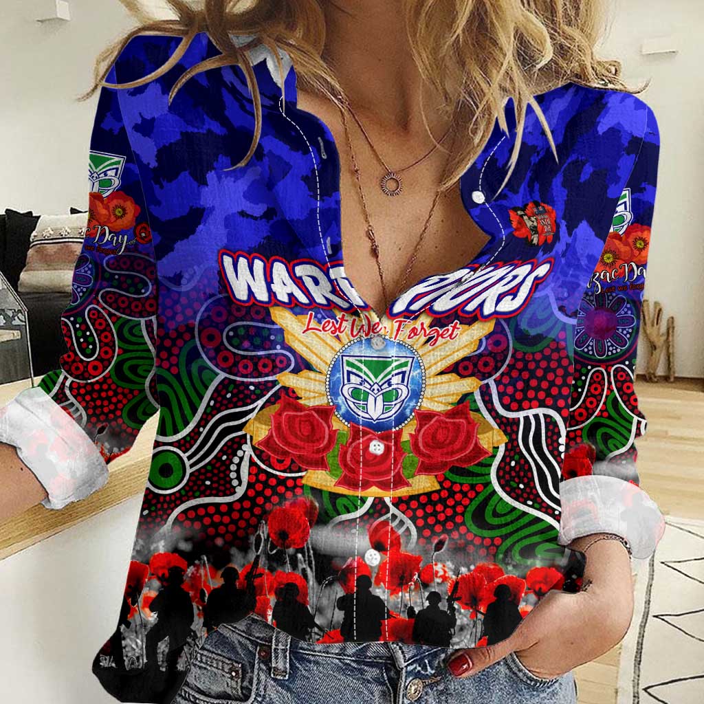 Personalized Warriors ANZAC Day Women Casual Shirt Australian Army - Lest We Forget