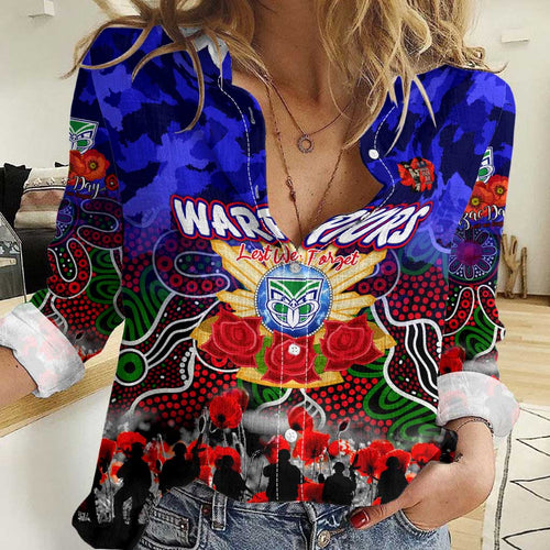 Personalized Warriors ANZAC Day Women Casual Shirt Australian Army - Lest We Forget