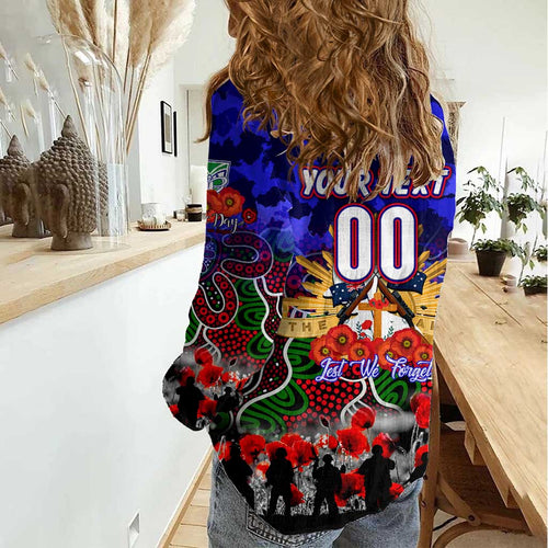 Personalized Warriors ANZAC Day Women Casual Shirt Australian Army - Lest We Forget