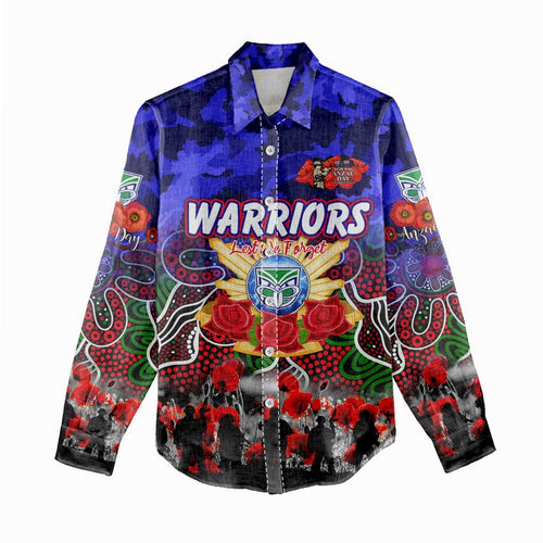 Personalized Warriors ANZAC Day Women Casual Shirt Australian Army - Lest We Forget