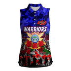 Personalized Warriors ANZAC Day Women Sleeveless Polo Shirt Australian Army - Lest We Forget