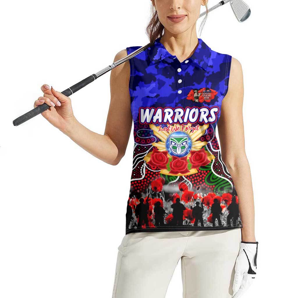 Personalized Warriors ANZAC Day Women Sleeveless Polo Shirt Australian Army - Lest We Forget