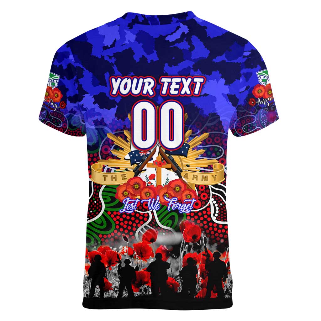 Personalized Warriors ANZAC Day Women V-Neck T-Shirt Australian Army - Lest We Forget