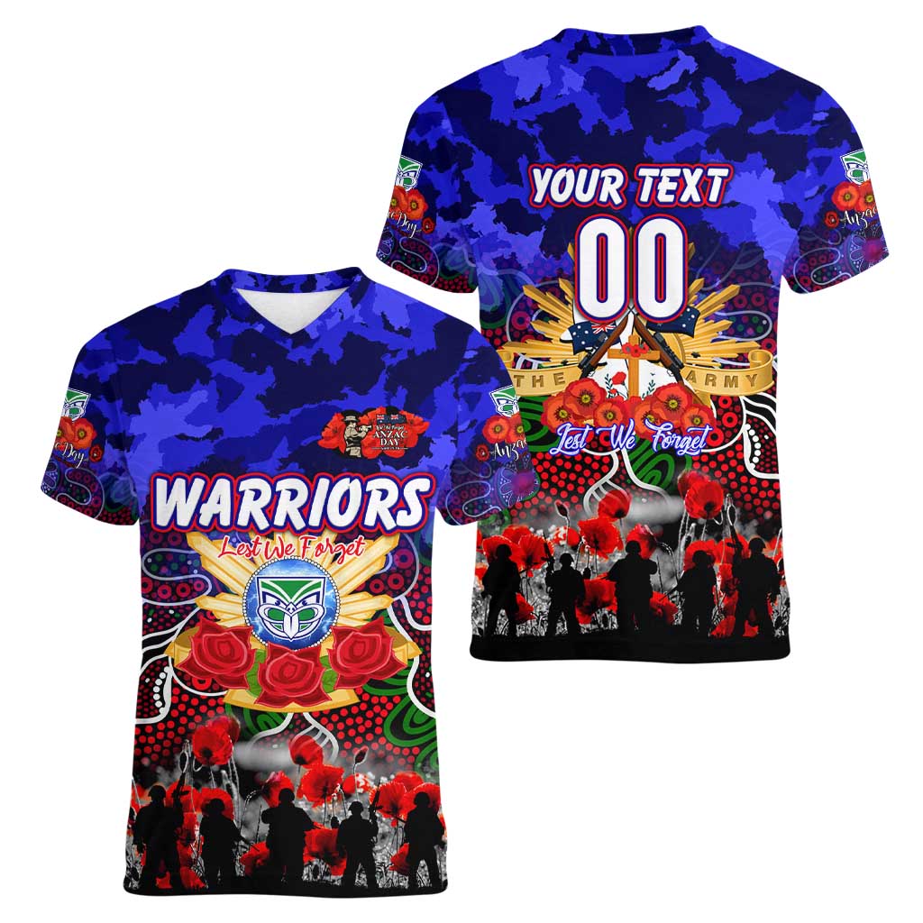 Personalized Warriors ANZAC Day Women V-Neck T-Shirt Australian Army - Lest We Forget