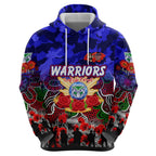 Personalized Warriors ANZAC Day Zip Hoodie Australian Army - Lest We Forget