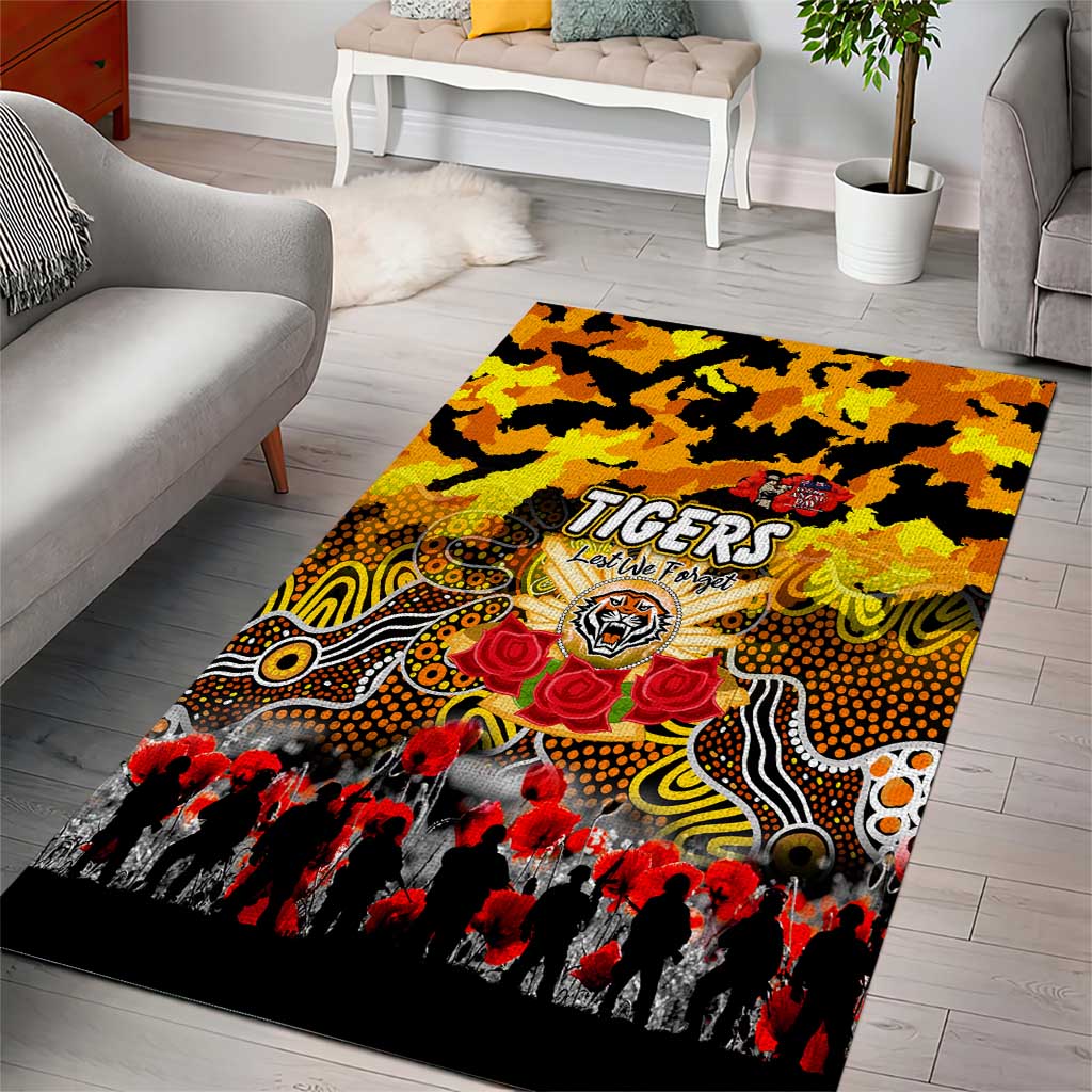 Tigers ANZAC Day Area Rug Australian Army - Lest We Forget