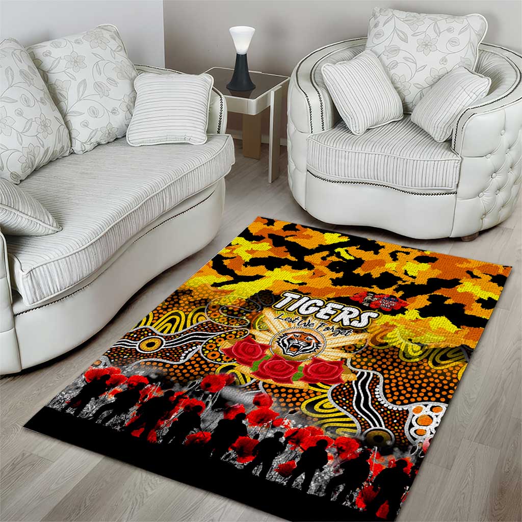Tigers ANZAC Day Area Rug Australian Army - Lest We Forget