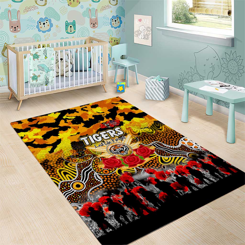 Tigers ANZAC Day Area Rug Australian Army - Lest We Forget