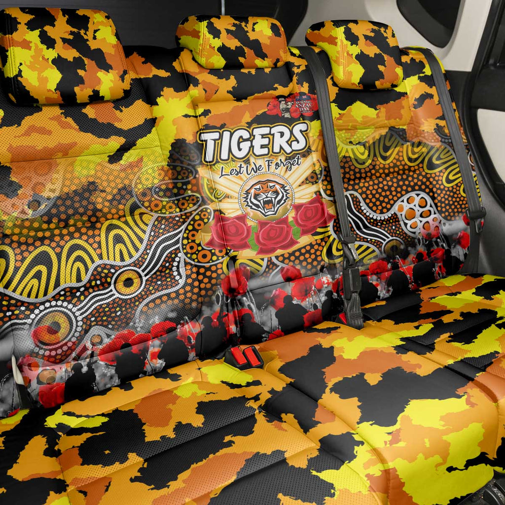 Tigers ANZAC Day Back Car Seat Cover Australian Army - Lest We Forget