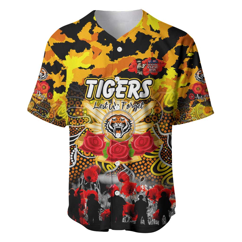 Personalized Tigers ANZAC Day Baseball Jersey Australian Army - Lest We Forget