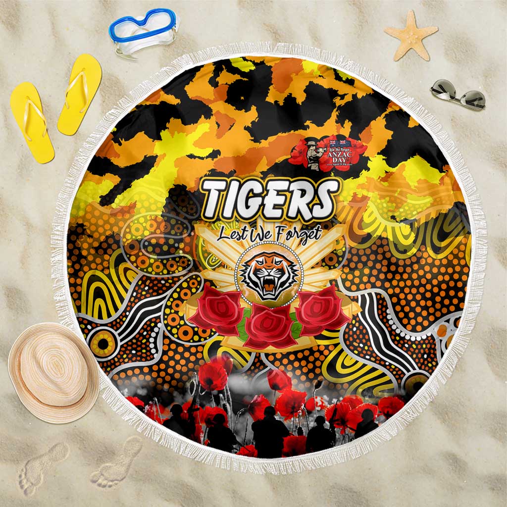 Tigers ANZAC Day Beach Blanket Australian Army - Lest We Forget