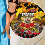 Tigers ANZAC Day Beach Blanket Australian Army - Lest We Forget