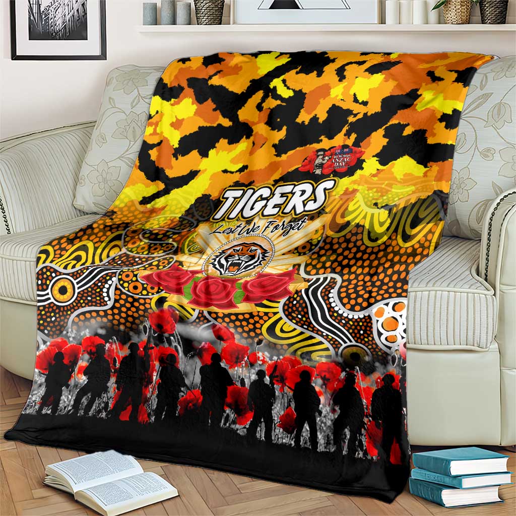 Tigers ANZAC Day Blanket Australian Army - Lest We Forget