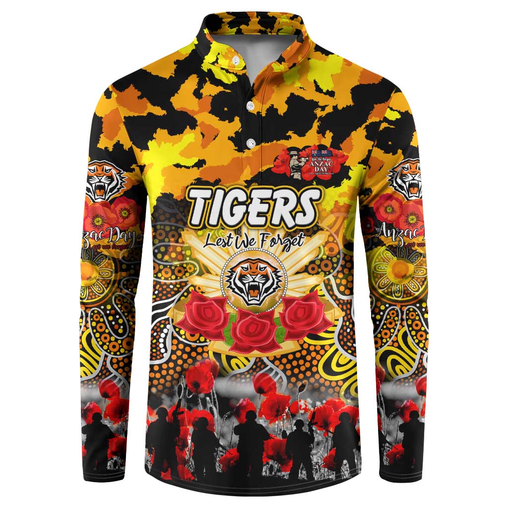Personalized Tigers ANZAC Day Button Sweatshirt Australian Army - Lest We Forget