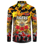 Personalized Tigers ANZAC Day Button Sweatshirt Australian Army - Lest We Forget