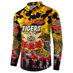 Personalized Tigers ANZAC Day Button Sweatshirt Australian Army - Lest We Forget