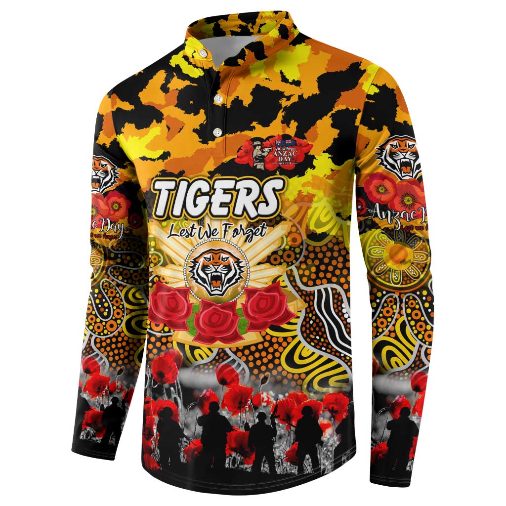 Personalized Tigers ANZAC Day Button Sweatshirt Australian Army - Lest We Forget