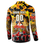 Personalized Tigers ANZAC Day Button Sweatshirt Australian Army - Lest We Forget