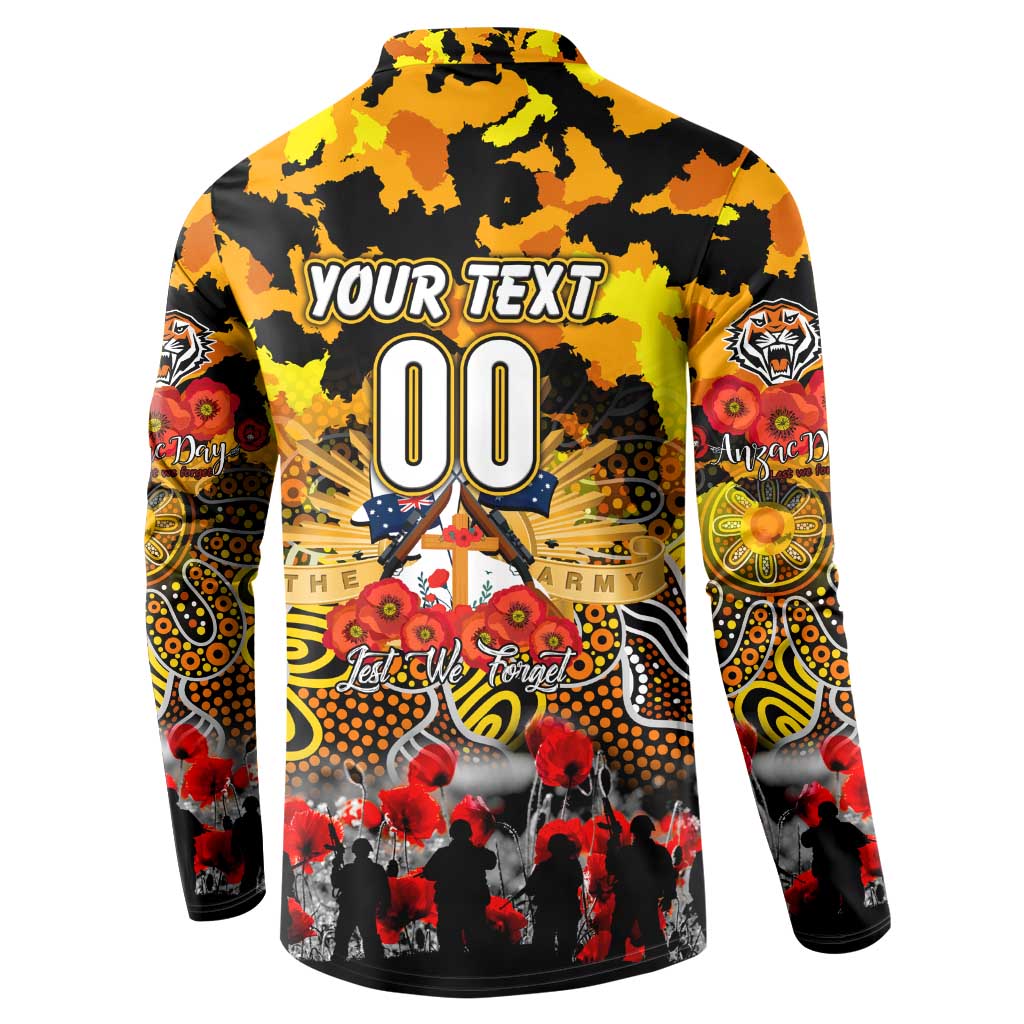 Personalized Tigers ANZAC Day Button Sweatshirt Australian Army - Lest We Forget