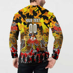 Personalized Tigers ANZAC Day Button Sweatshirt Australian Army - Lest We Forget